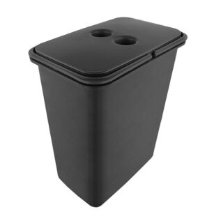 Kosz 8L szary szare rączki z pokrywką