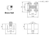 Zawias stołu OVAL 12x32x15,5mm brąz - 3
