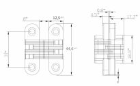 Zawias do blatów składanych stołu VICI 45x13mm 180st czarny - 5