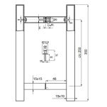 Pochwyt drzwiowy Sava 19x19x350mm stal nierdz. szczotkowany rozstaw: 250mm - 3