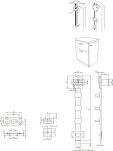 Zamek centralny boczny SISO X851N fi19mm L600 zaczepy 3x13mm CK - 2