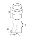 Odbojnik do drzwi przykręcany CYLINDER fi30x40mm SS304 czarna guma - 2