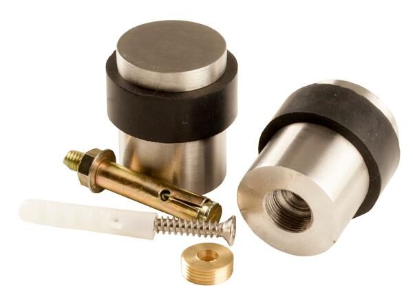 Odbojnik do drzwi przykręcany CYLINDER fi30x40mm SS304 czarna guma