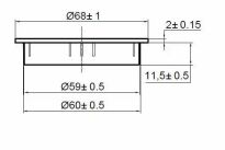 Przepust kablowy fi60x13mm znalowy gumka stal szczotkowana - 7