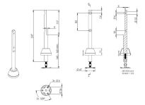 Noga do kabin toaletowych WC SS304 płyta min. 6mm z mocowaniem czarna - 3