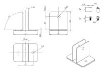 Mocowanie płyty do ściany 10-13mm SS304 - 3