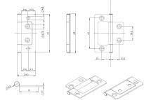 Zawias meblowy splatany RETRO 51x24x1,2mm stare złoto - 4