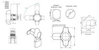 Zamek krzywkowy na kłódkę SISO CAM 300P 90st z gwintem 20mm czarny A04 - 4