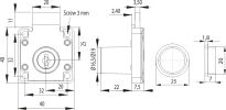Zamek meblowy kwadratowy SISO X850 fi19x22mm Master J11 MIC HCK - 4