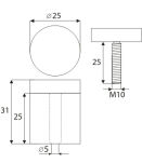 Szyld Śruba mosiądz fi25x25mm SS - 2