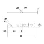 Zawias meblowy FLAP SLIM 12,5x80x2mm mosiądz - 3