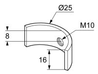 Podkładka z gwintem M10 na otwór 25mm - 2