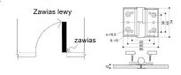 Zawias do kabin toaletowych WC SISO samodomykający czarny lewy - 4