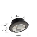 Mini rolka wpuszczana miękka TPR fi15mm lekki STOP otwór fi40mm OBROTOWA - 2