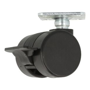 Kółko meblowe WAGNER RO38 fi37mm tworzywo TPR twarde 70kg z hamulcem czarne