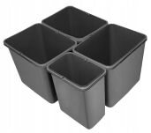 Zestaw koszy MERIL szary Z NAKLEJKAMI 3x16L+8L - 2
