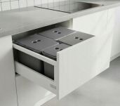 Zestaw koszy MERIL szary Z NAKLEJKAMI 3x16L+8L - 6