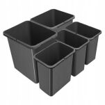Zestaw koszy MERIL szary Z NAKLEJKAMI I FILTRAMI 2x20L+3x8L - 2