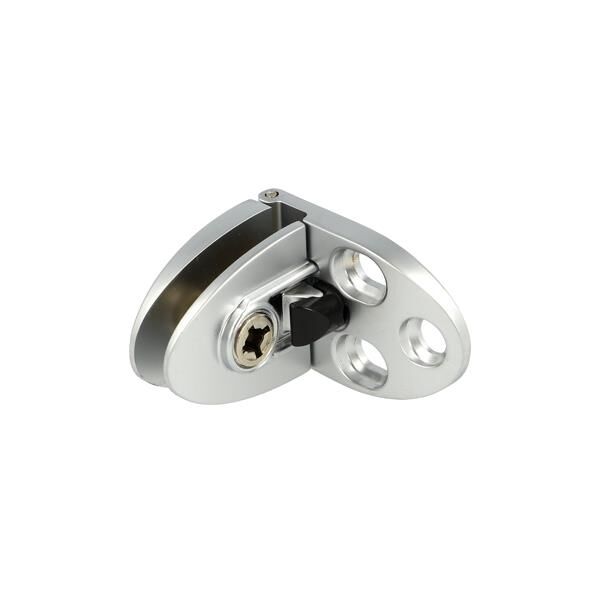 Zawias do drzwi szklanych 4-6mm BADGE II przelotowy aluminium