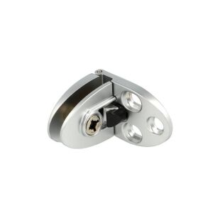 Zawias do drzwi szklanych 4-6mm BADGE II przelotowy aluminium