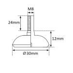 QC stopka M8x24mm/fi30mm/ultra soft - 6