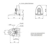 Zawias do drzwi szklanych 4-6mm BADGE II czarny KOMPLET - 6