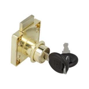 Zamek meblowy kwadratowy SISO X850 fi19x22mm jeden numer klucza D20 CK złoty
