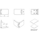 Zawias do drzwi szklanych na UV 4-6,75mm SQUARE U-SEE aluminium - 2
