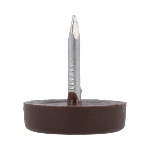 Ślizgacz plastik fi21x6mm gwóźdź brązowy