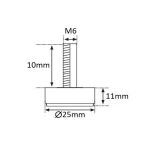 QC stopka M6x10mm/fi25mm/ultra soft - 6
