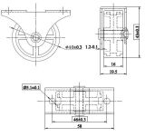 Kółko meblowe rolka stała tworzywowa fi40 szara h-43mm - 6