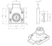 Zamek meblowy kwadratowy SISO X850 fi19x22mm lewy CK - 3