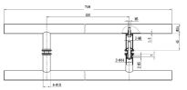 Pochwyt do drzwi szklanych fi25x710mm czarny SS304 - 3