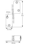 Zawias do blatów składanych stołu ELU 18mm 180st żółty ocynk - 4