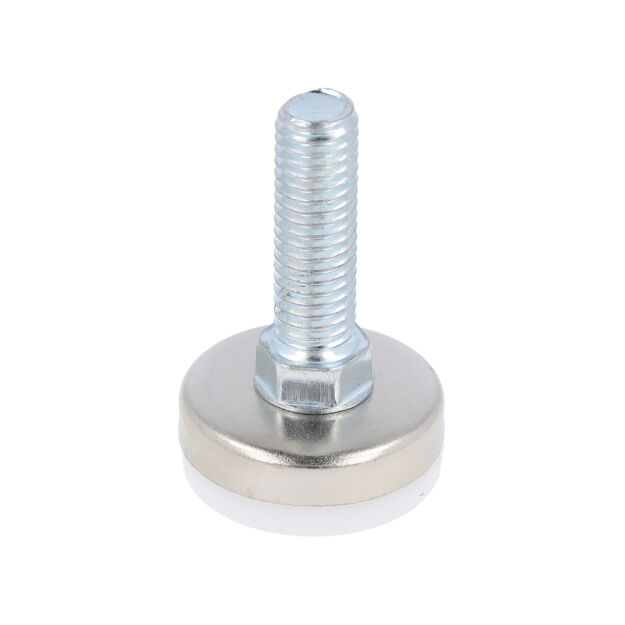 Stopka meblowa TITAN M8x25mm fi26 biała jasny ocynk