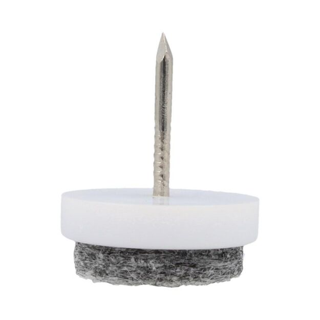 Ślizgacz z filcem fi22x8mm biały