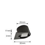 Mini rolka wpuszczana miękka TPR fi15mm otwór fi25mm z kołnierzem prowadzącym niska 1mm - 2