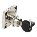 Zamek meblowy kwadratowy SISO X850 fi19x22mm jeden numer klucza D20 długi rygiel CK - 2