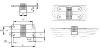 Zawias do blatów składanych stołu VICI 65x13mm 180st z mosiądzu nikiel - 5