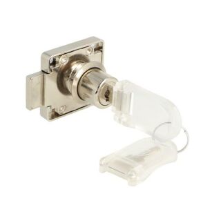Zamek meblowy kwadratowy SISO X850 fi19x22mm prawy transparentny klucz