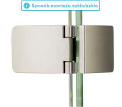 Zawias do drzwi szklanych 4-6mm SQUARE SEE-ME szkło-szkło aluminium - 4