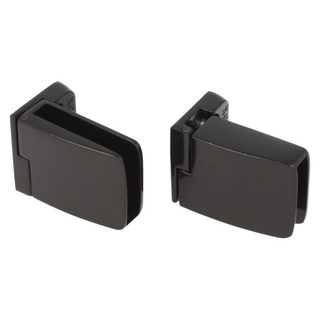 Zawias do drzwi szklanych 4-6mm SQUARE krótki czarny KOMPLET