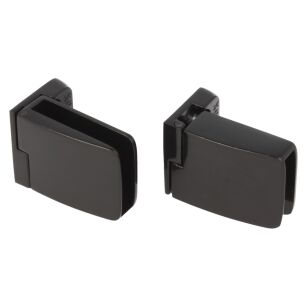 Zawias do drzwi szklanych 4-6mm SQUARE krótki czarny KOMPLET