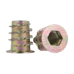 Mufa wkręcana z kołnierzem M6x13mm D613 żółty ocynk