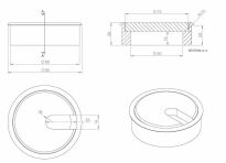 Przepust do kabli drewniany SISO fi80x23mm klon lakierowany - 4