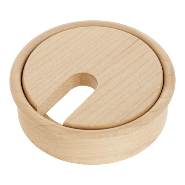 Przepust do kabli drewniany SISO fi80x23mm klon lakierowany
