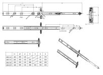Prowadnica kulkowa do szuflad 450mm z blokadą wysuwu Anti-Tilt 45kg - 7