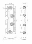 Zaczep do łóżka grzebieniowy SISO 3750 130mm 4x żeńskie + 4x męskie jasny ocynk - 6