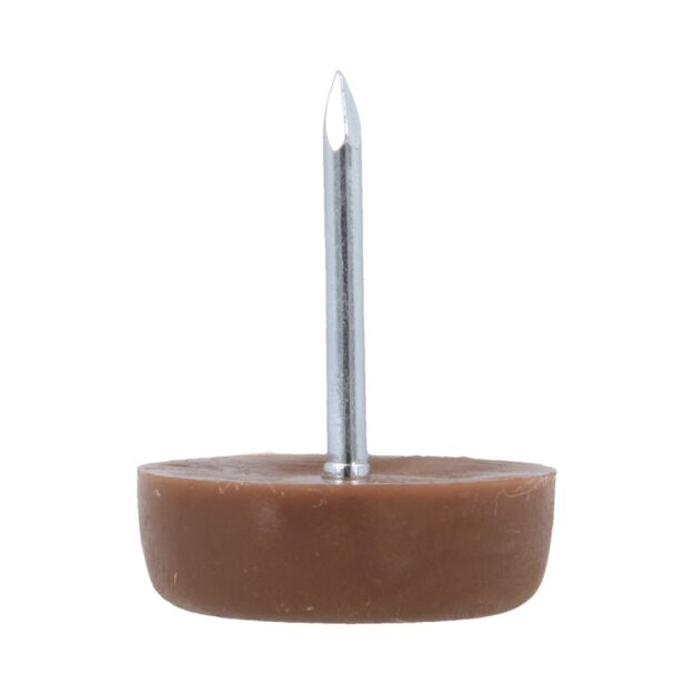 Ślizgacz plastik fi18x6mm gwóźdź brąz