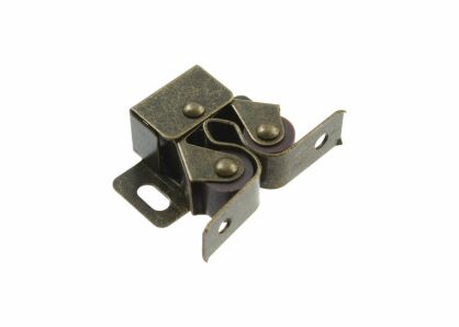 Zatrzask meblowy rolkowy z metalu brązowy